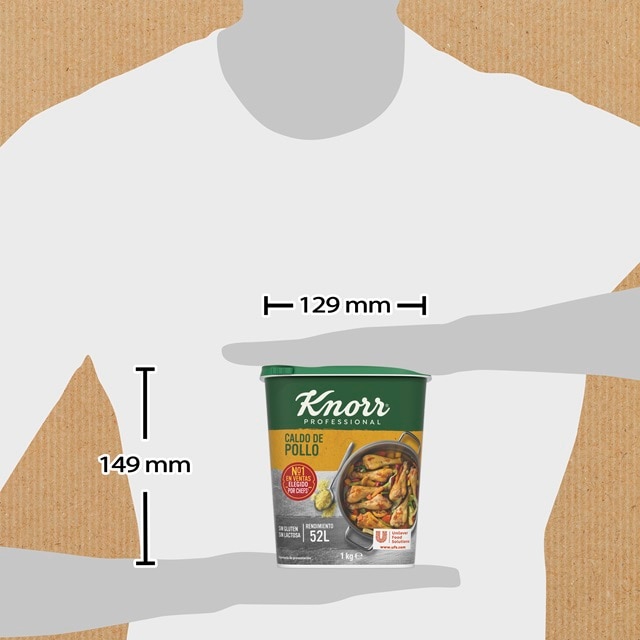 Knorr Caldo Sazonador de Pollo sin gluten y sin lactosa bote 1kg - Redondea y equilibra tus recetas con el Caldo de Pollo deshidratado Knorr, el Nº1 en ventas.
